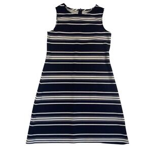 Croft & Barrow Striped Dress Sleeveless Casual‎ Summer Dress Navy White PXS